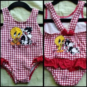 1995 Rare Vintage looney tunes bathing suit 18 months